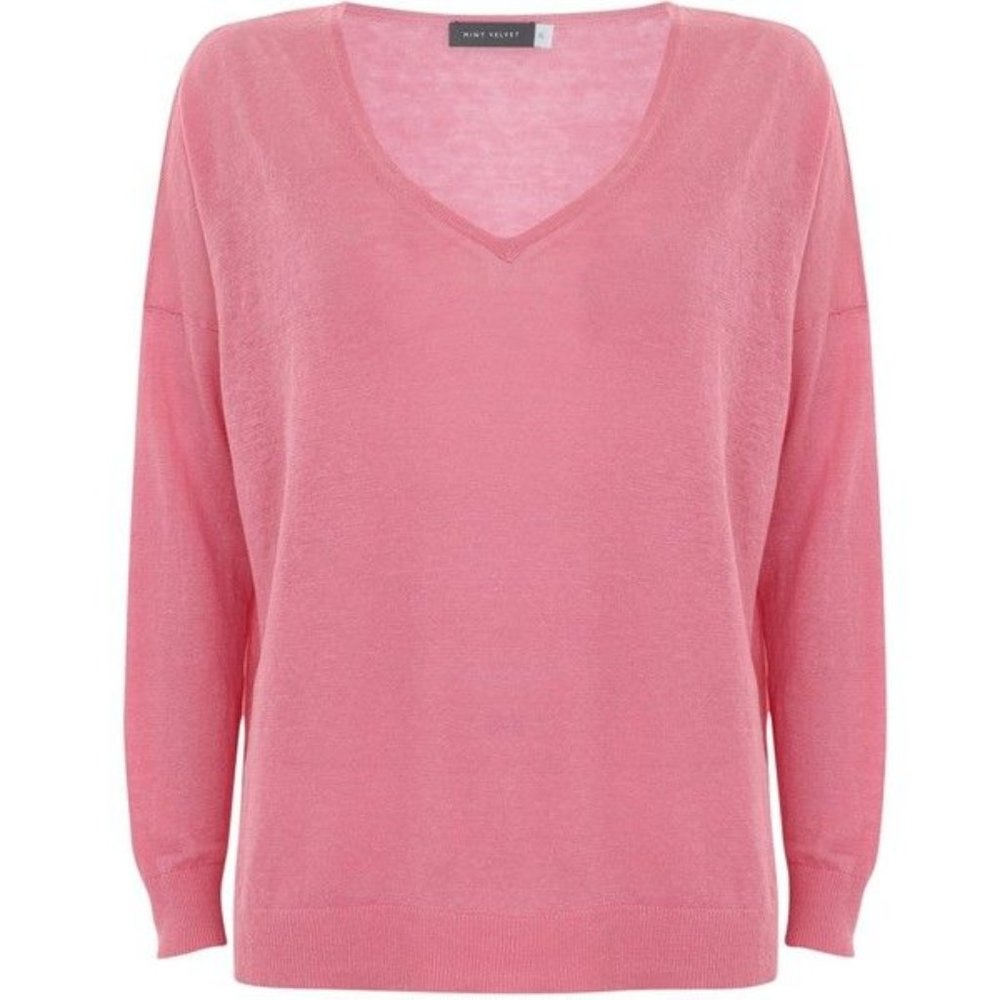 MINT VELVET Linen V-neck Sweater